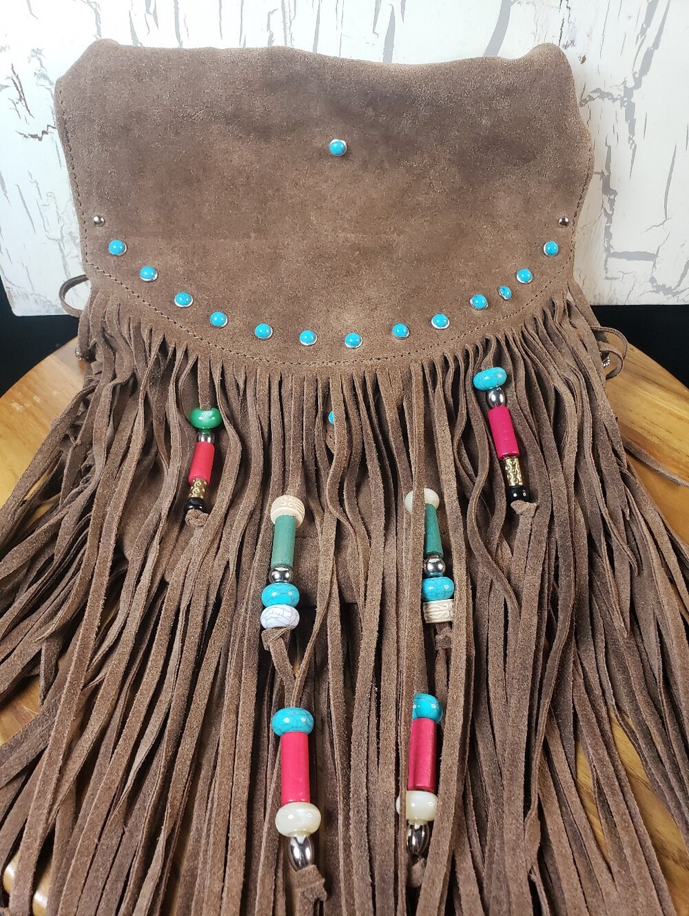 NEW Genuine Suede Leather Fringe Crossbody Bag - NWT - Picture 11 of 15